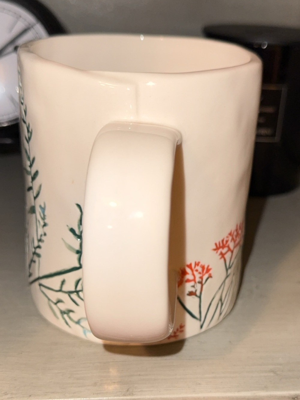 ANTHROPOLOGIE Dagny Monogram Coffee Tea Mug Cup 14.5oz Hand painted Stoneware - Picture 2 of 10